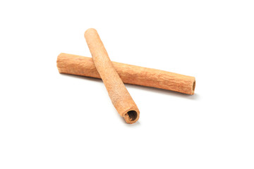 Cinnamon sticks isolated on white background. Sweet spice