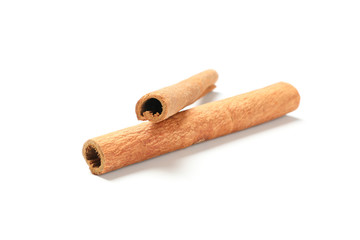 Cinnamon sticks isolated on white background. Sweet spice