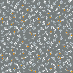 Hand drawn colorful blooming flowers botanical floral and leaves background vector seamless pattern 