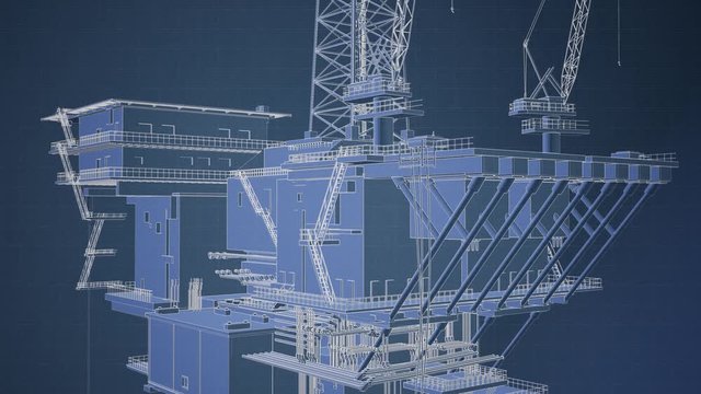 oil and gas platform model illustration