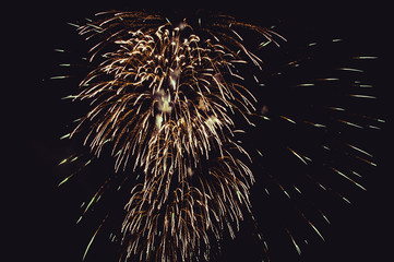 Abstract colored firework background with free space for text