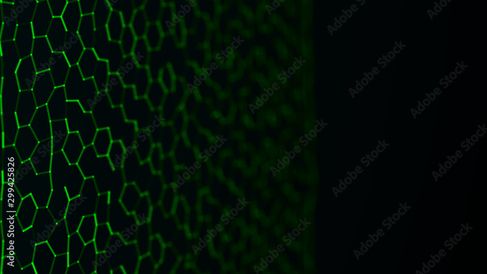Aufkleber futuristic hexagon background. abstract technology background. technology concept. big data. 3d