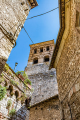 A characteristic glimpse in the ancient medieval village of Narni. Umbria, Terni, Italy. Old stone...