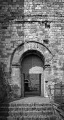 The medieval castle of the ancient village of Narni. Umbria, Terni, Italy. The stone walls of the...