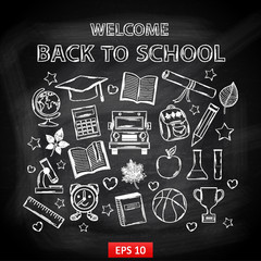 Chalk board Welcome back to school