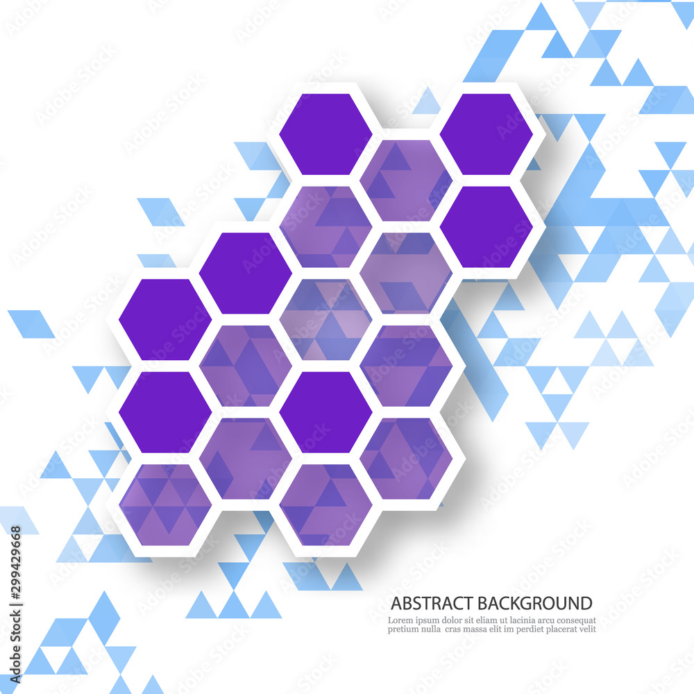 Poster technology background blue futuristic abstract in digital vector with hexagon.vector eps10