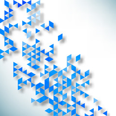 Abstract background made up of blue triangular shapes