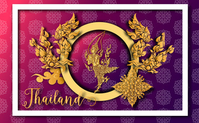 Thailand ancient Luxury concept .Thai traditional style.vector illustration for Travel in Thailand.poster,greeting card, party invitation,banner,brochure,other use