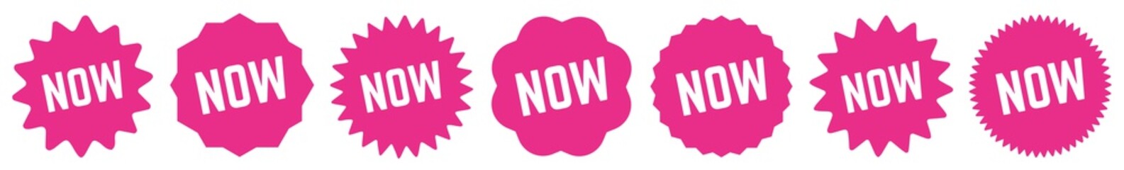 Now Tag Pink | Special Offer Icon | Sale Sticker | Deal Label | Variations