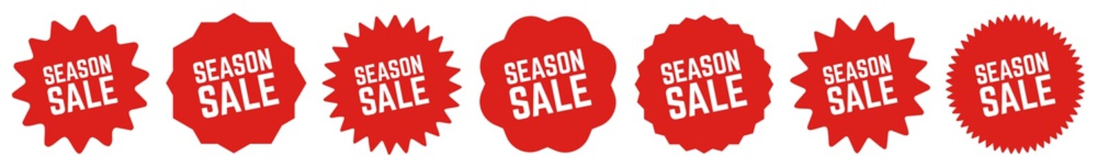 Season Sale Tag Red | Special Offer Icon | Sticker | Deal Label | Variations