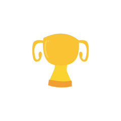 trophy gold in white background