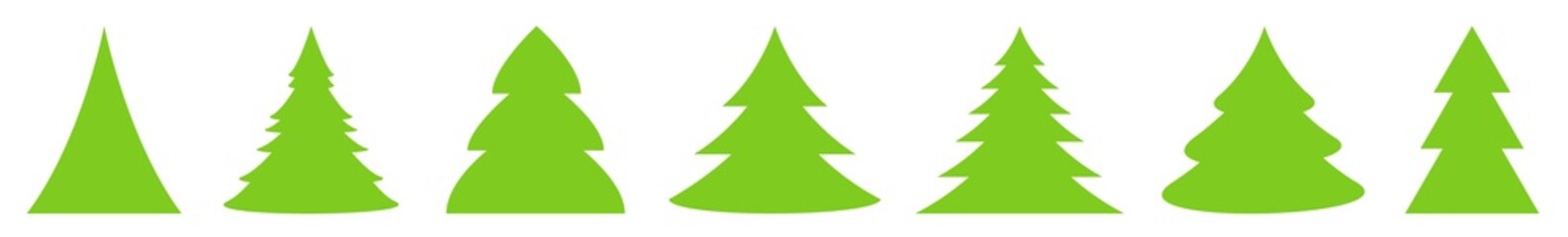 Christmas Tree Green Icon | Fir Tree Illustration | x-mas Symbol | Logo | Isolated Variations