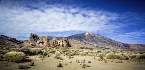 Panoramic shot of volcanic Mount Teide in Tenerife