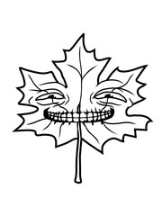 lustig gesicht ahornblatt cool grinsen frech comic cartoon herbst winter rot bunt farben blatt ahorn baum natur schön herbstlich jahreszeit design clipart logo cool hübsch