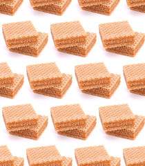 Wafers or honeycomb waffles . Seamless food pattern.