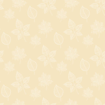 Seamless Autumn pattern on a beige background