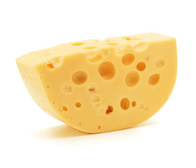 Cheese block isolated on white background cutout
