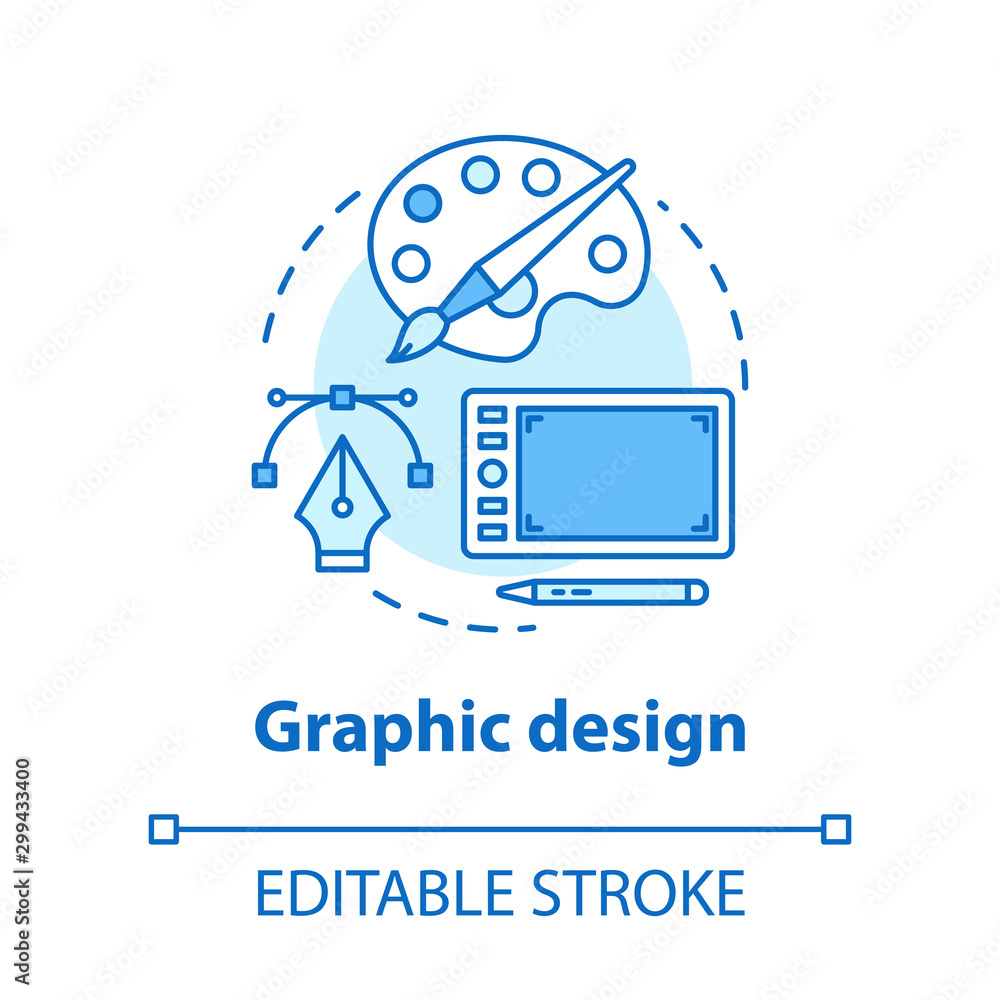 Poster graphic design concept icon. mobile device application digital interface development idea thin line 