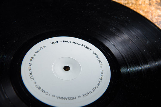 Valencia, Spain - October 28, 2019: Vinyl record by rock singer Paul McCartney, album new.