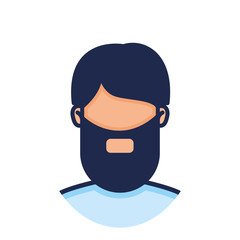 head man face with beard avatar character
