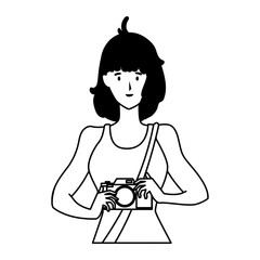 Woman taking picture vector design