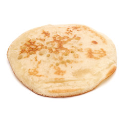 One pancake isolated on white background cutout.