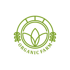 Organic farming logo design - eco nature green leaf planting tree farm agricultural 