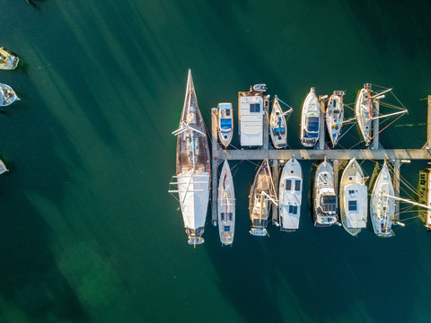 Boats Docked in a Marina