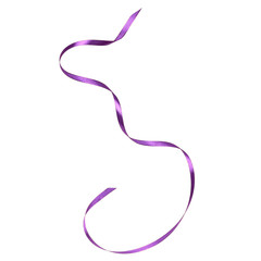 Shiny satin ribbon in lilac color isolated on white background close up .Ribbon image for decoration design.