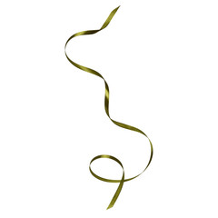 Shiny satin ribbon in green color isolated on white background close up .Ribbon image for decoration design.