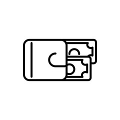 wallet money tourism travel thick line