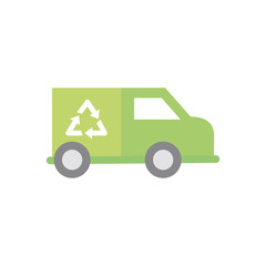 Naklejka premium garbage truck recycle green energy icon