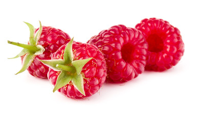 ripe raspberry. Raspberries isolated on white background close up