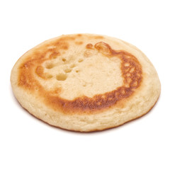 One pancake isolated on white background cutout.