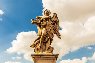 Angel with the Superscription in Ponte Sant'Angelo (Rome, Italy)
