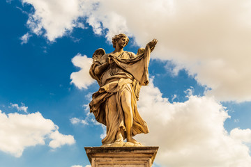 Angel with the Sudarium (Veronica's Veil) in Ponte Sant'Angelo (Rome, Italy)