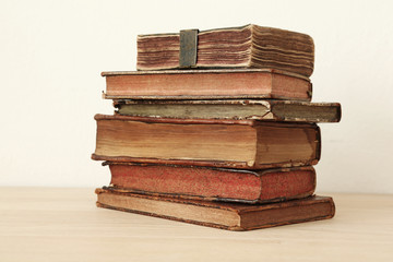 stack of old books, copyspace for your text.