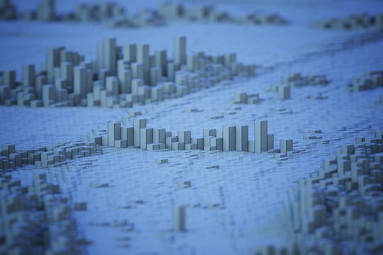 blue voxel computer generated illustration
