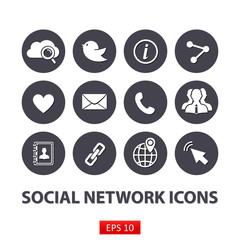 Flat Social network icons set