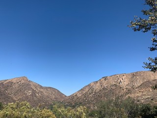 landscape with mountains and blue sky