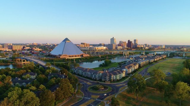 Memphis, Tennessee, USA Drone Skyline Aerial