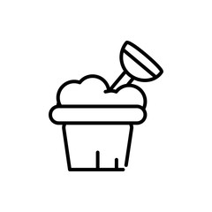 sand box shovel beach toy tourism travel thick line