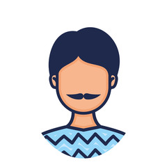 head man face with mustache avatar character