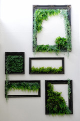 Nature frame on white wall