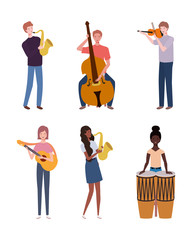 group of young people playing musical instruments © Grgroup