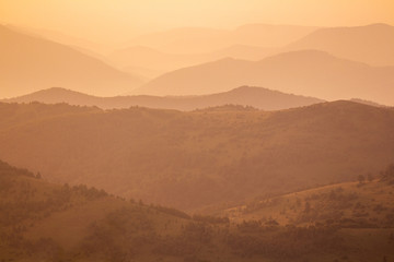 Apuseni mountain range from carpathians mountains of Romania.