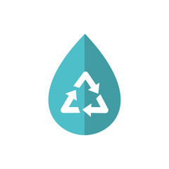 water drop recycle green energy icon