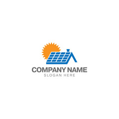Solar energy logo or icon vector design template