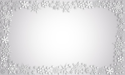 Grey Winter Background with snowflakes for your own creations