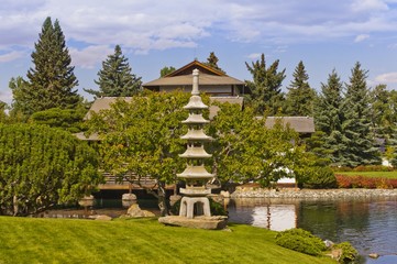 Traditional Japanese stone pagoda